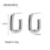 Wholesale Titanium Steel Women's Open Square Geometric Earrings With 18K Gold Electroplating
