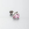 Wholesale Titanium Steel Women's Pink Cherry Shaped Ear Studs Inlaid With Zircon Princess Style