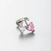 Wholesale Titanium Steel Women's Pink Cherry Shaped Ear Studs Inlaid With Zircon Princess Style
