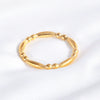 Wholesale Titanium Steel Women's Ring Geometric Ushape Electroplated Gold Beads Bamboo Style Jewelry