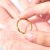 Wholesale Titanium Steel Women's Ring Geometric Ushape Electroplated Gold Beads Bamboo Style Jewelry