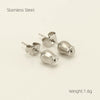 Wholesale 316L Stainless Steel Women's Simple Geometric Design Electroplated Earrings With Steel Beads And Rose Pearl