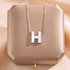 Wholesale Titanium Steel Women's Simple Letter H Snake Bone Chain Necklace 18K Gold Plated Light Luxury Clavicle Chain