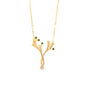 Wholesale Titanium Steel Women's Tree Of Life Inlaid Multicolor Zircon Electroplated Necklace