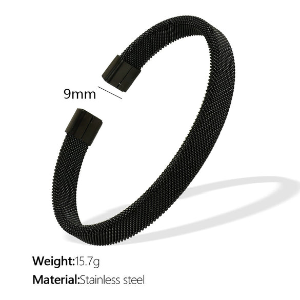 Wholesale 316L Stainless Steel Woven Bracelet Electroplated Simple Geometric Light Luxury Nonfading Niche Jewelry