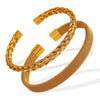 Wholesale 316L Stainless Steel Woven Bracelet Electroplated Simple Geometric Light Luxury Nonfading Niche Jewelry