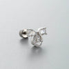 Wholesale Titanium Steel Zircon Bow Shape Earrings For Women