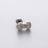 Wholesale Titanium Steel Zircon Bow Shaped Earrings For Women