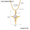 Wholesale 316L Stainless Steel Zircon Cross Pendant Necklace For Women Light Luxury Geometric Electroplated Jewelry