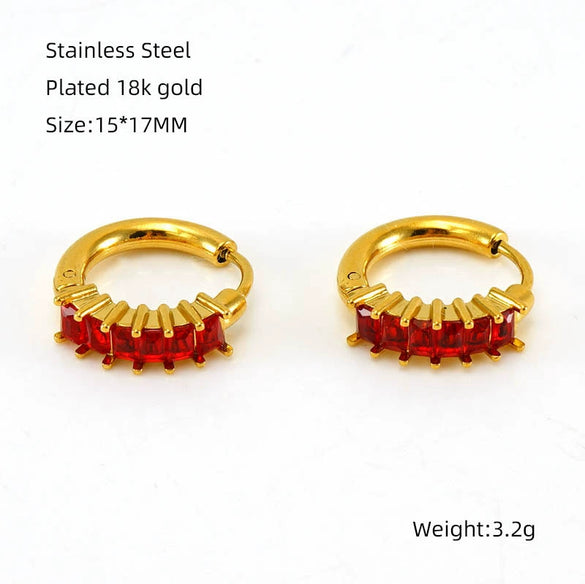 Wholesale Titanium Steel Zircon Earrings Geometric Light Luxury Simple Style For Women