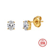 Wholesale Titanium Steel Zircon Geometric Electroplated Unisex Earrings Minimalist Ear Accessories