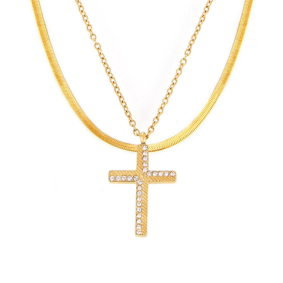 Wholesale 316L Stainless Steel Zircon Geometric Pendant Necklace For Women With Electroplating Treatment And Regular Chain