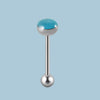 Wholesale Tongue Ring Stainless Steel Gradient Colorful Stone Round Electroplated Unisex