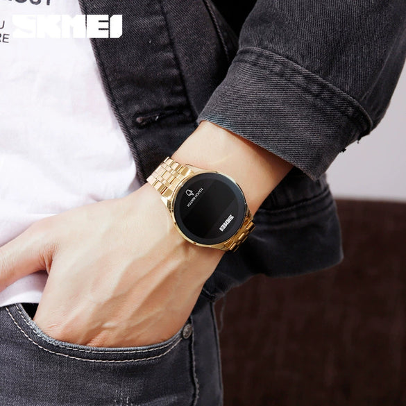 Wholesale Touch Screen Watch Zinc Alloy Case Stainless Steel Strap Round Luminous Electronic Watch For Men