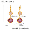 Wholesale Translucent Czech Glass Earrings With Stainless Steel And 18K Gold Plating Geometric Fashion Elegant Luxury Women's Jewelry