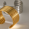 Wholesale Trend Jewelry Retro Style Geometric Stainless Steel Multilayer Tube Smooth Opening Bracelet With Electroplating