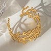 Wholesale Trend Jewelry Stainless Steel Branch Hammer Bracelet Retro Style With Electroplating And Plants And Flowers Pattern
