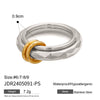 Wholesale Trend Jewelry Stainless Steel Geometric Ring With Gold And Silver Color Matching Double Thread Chain And Electroplating Treatment For Women