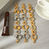 Wholesale Trendy Colorblocked Geometric Stainless Steel Gold Plated Bracelets For Women
