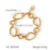 Wholesale Trendy Colorblocked Geometric Stainless Steel Gold Plated Bracelets For Women