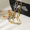 Wholesale Trendy Colorblocked Geometric Stainless Steel Gold Plated Bracelets For Women