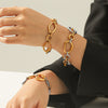Wholesale Trendy Colorblocked Geometric Stainless Steel Gold Plated Bracelets For Women