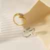 Wholesale Trendy Couple 18K Gold Plated Stainless Steel Geometric Hug Ring With Inlaid Zircon For Women