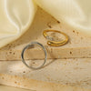 Wholesale Trendy Couple 18K Gold Plated Stainless Steel Geometric Hug Ring With Inlaid Zircon For Women