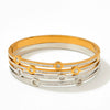 Wholesale Trendy Double Diamond Stainless Steel Bracelet With Geometric Style And Electroplating Treatment