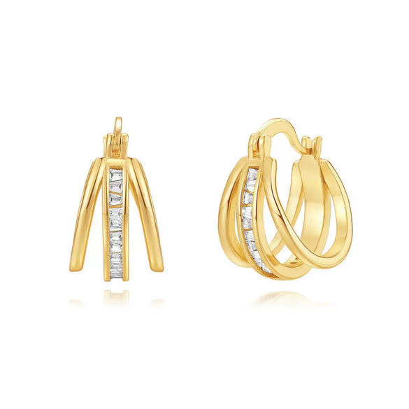 Wholesale Trendy Fashion Copper Earrings With Geometric Star Design And Zirconia Treatment For Women