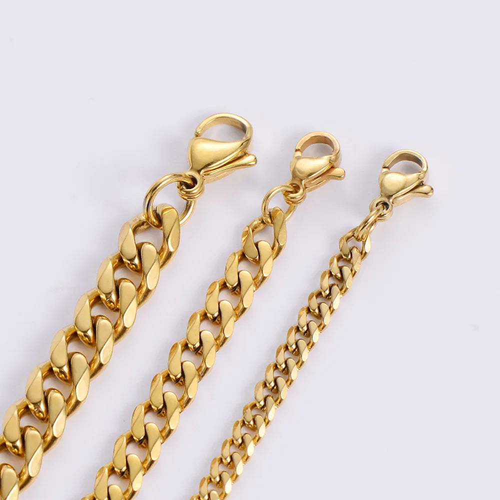 Hip-Hop Geometric Stainless Steel Plating 18K Gold Plated Unisex Necklace