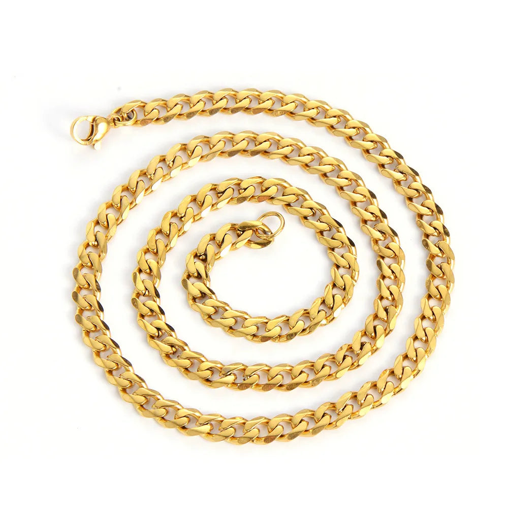 Hip-Hop Geometric Stainless Steel Plating 18K Gold Plated Unisex Necklace