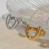 Wholesale Trendy U Shaped Stainless Steel Women's Electroplated Ring