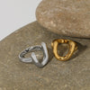 Wholesale Trendy U Shaped Stainless Steel Women's Electroplated Ring