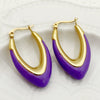 Wholesale Trendy Ushaped Drop Earrings Stainless Steel Geometric Electroplated