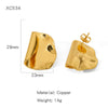 Wholesale Trendy Versatile Geometric Copper Goldplated Earrings For Women