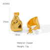 Wholesale Trendy Versatile Geometric Copper Goldplated Earrings For Women