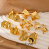 Wholesale Trendy Versatile Geometric Copper Goldplated Earrings For Women