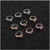 Wholesale Trendy Women's Exotic Metal Heartshaped Copper Inlaid Zircon Nose Ring Puncture Jewelry
