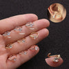 Wholesale Trendy Women's Exotic Metal Heartshaped Copper Inlaid Zircon Nose Ring Puncture Jewelry