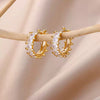 Wholesale Trendy Women's Highend Zircon Earrings Copper Gold Plated With Artificial Gemstones Semiprecious Stones