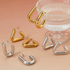 Wholesale Triangle Geometric Metal Hollow Stainless Steel Earrings With Pvd Vacuum Electroplating