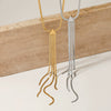 Wholesale Triangle Tassel Pendant Necklace In Stainless Steel With Geometric Design And Electroplating