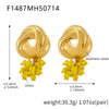 Wholesale Triangular Geometric Tassel Stained Glass Stainless Steel Electroplated Colorpreserving Earrings For Women