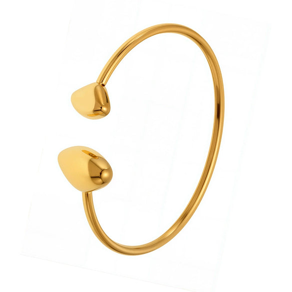 Wholesale Triangular Texture Hollow Elastic Bracelet Stainless Steel Material Plated With Real Gold