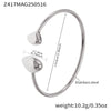 Wholesale Triangular Texture Hollow Elastic Bracelet Stainless Steel Material Plated With Real Gold
