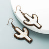 Wholesale Turquoise Cactus Flower Personality Exaggerated Women's Earrings