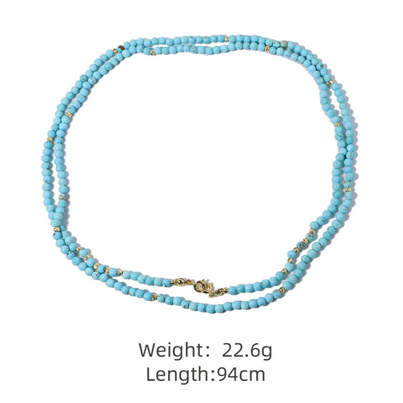 Wholesale Turquoise Copper Necklace With Electroplating For Women