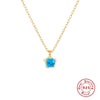 Wholesale Turquoise Geometric Round Cross Drop Pendant Necklace For Women Silver 925 And Zircon With Electroplating O Chain
