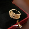 Wholesale Turquoise Geometric Style Opening Ring With Electroplating Treatment For Women